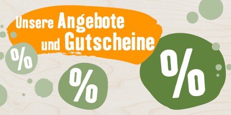 Unsere Angebote und Gutscheine mit Prozentzeichen für Rabatte und Sonderaktionen