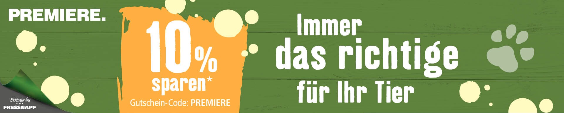 10% Rabatt auf PREMIERE für Hunde, Katzen und Wildvögel