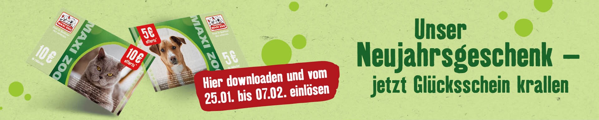 Unser Neujahrsgeschenk - jetzt Glücksschein sichern und sparen