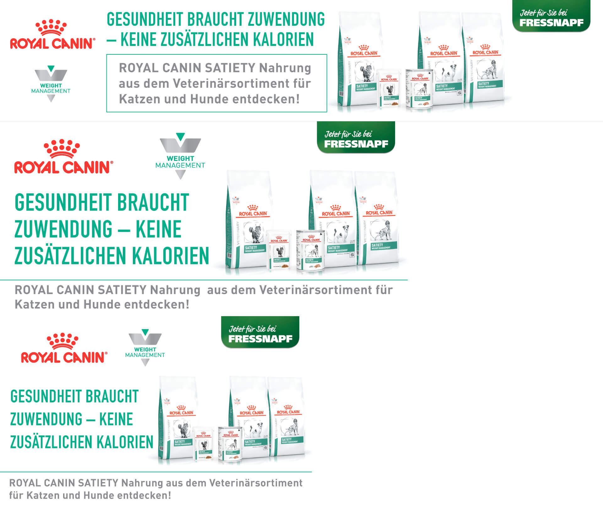 Banner_Promo_PLP Sprite ROYAL CANIN SATIETY - Gesundheit braucht Zuwendung - keine zusätzlichen Kalorien