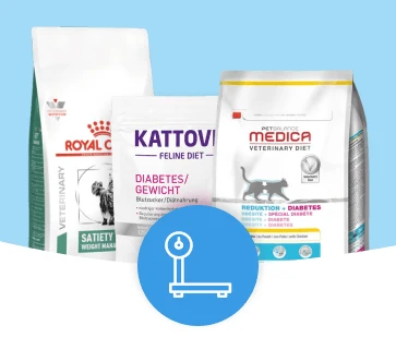 Nourriture vétérinaire pour chats Royal Canin, Kattovit et Medica pour diabète, gestion du poids et satiété