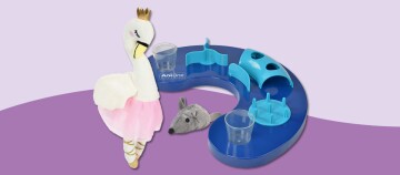 Smartphone mit Haustier-Tracker-App und kleinem GPS-Tracker zur Ortung eines Hundes auf der Karte