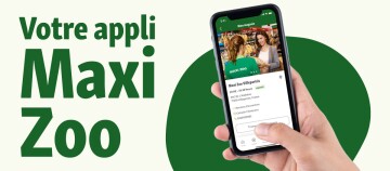 Application Maxi Zoo sur smartphone avec informations sur le magasin et horaires à Villeparisis, France