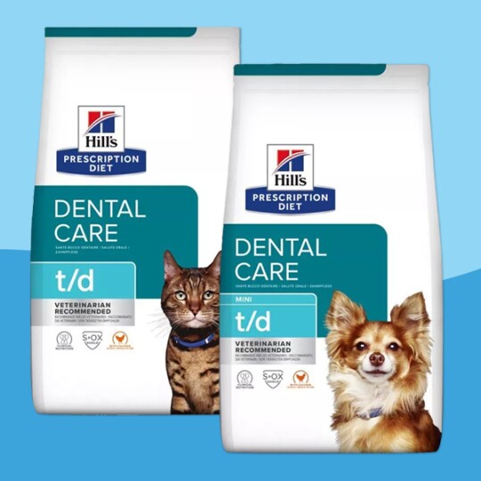 Hill's Prescription Diet Dental Care t/d nourriture pour chats et petits chiens pour soins dentaires, recommandé par vétérinaire