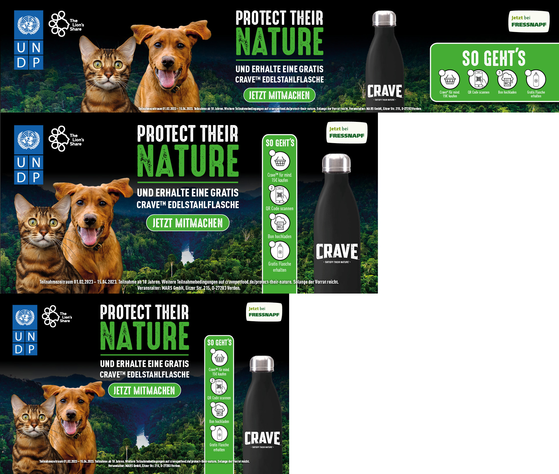 ED52722_CRA_Promo_Online_Banner_KW9_2023.PLP_1 Protect their nature - und erhalte eine Gratis Crave Edelstahlflasche