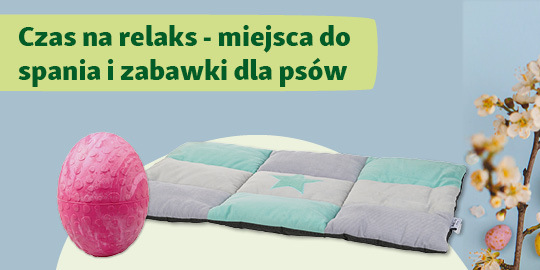 Czas na relaks dla psów - różowa zabawka w kształcie jajka i miękka mata do spania z gwiazdką