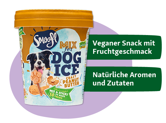 Smoofl Mix für Dog Ice vegane Hundesnacks mit Erdnussbuttergeschmack, natürlichen Aromen und Zutaten, 10 Sticks zum Selbermachen