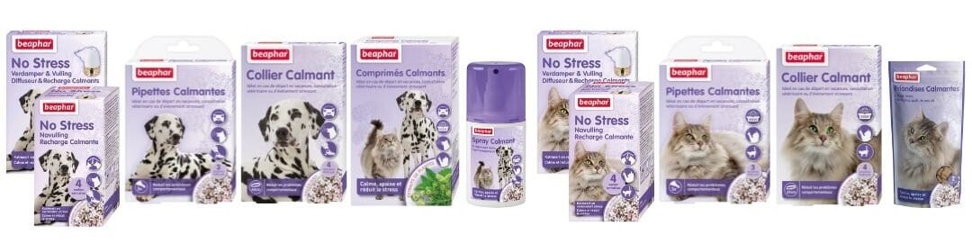 produits de la gamme beaphar No stress pour chien et chats