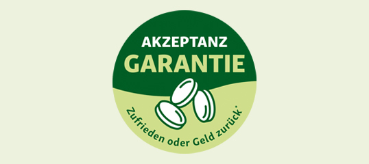 INT_KW01_Akzeptanzgarantie__Onsite Promo-Teaser 538 x 240 Kopie 2 Akzeptanz-Garantie-Siegel mit Münzsymbol und Text
