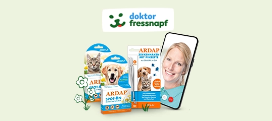 ARDAP Floh- und Zeckenprodukte für Hunde und Katzen mit Online-Tierarztberatung von Doktor Fressnapf
