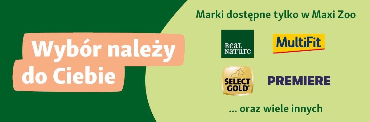 Ekskluzywne marki karmy dla zwierząt Real Nature, MultiFit, Select Gold i Premiere dostępne tylko w Maxi Zoo – wybór należy do Ciebie