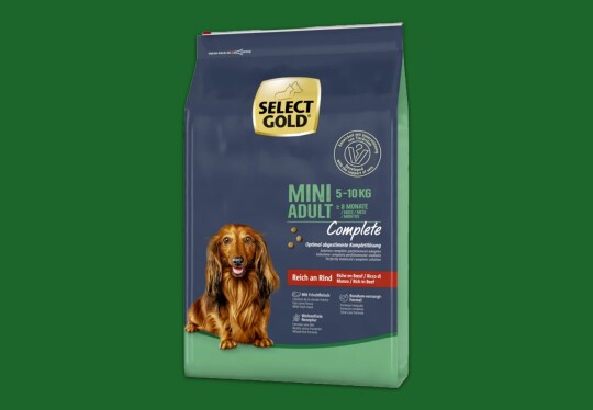 Select Gold Mini Adult Hundefutter für kleine Hunde 5-10 kg mit Rindfleisch und weizenfreier Rezeptur