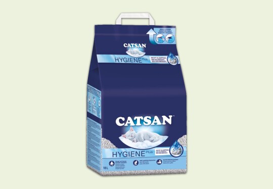 Litière pour chat Catsan Hygiene Plus 18 litres, non agglomérante, 100% naturelle avec absorption efficace des odeurs