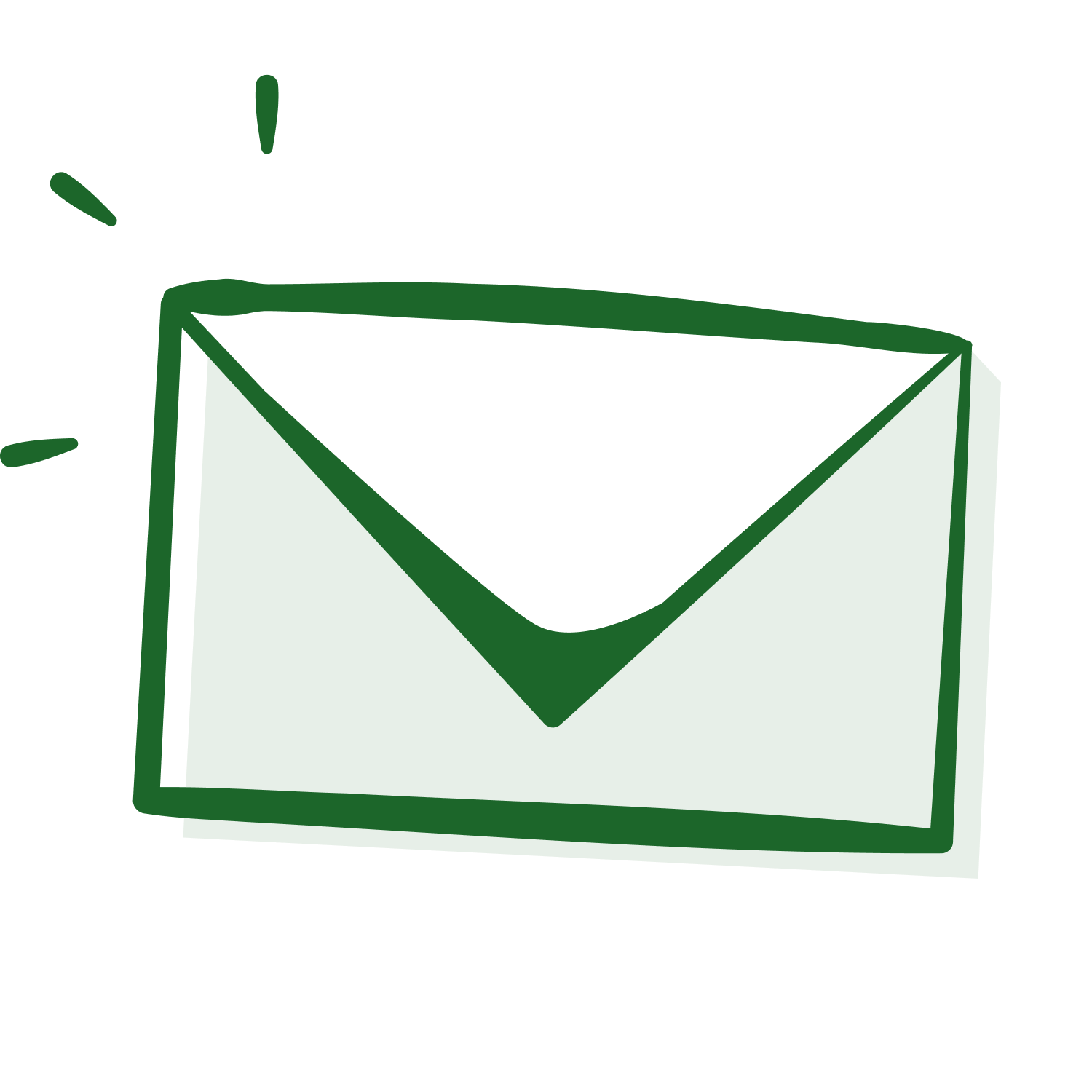 ill_emoticon_email Stilisierter grüner Briefumschlag mit Benachrichtigungssymbol für neue E-Mail