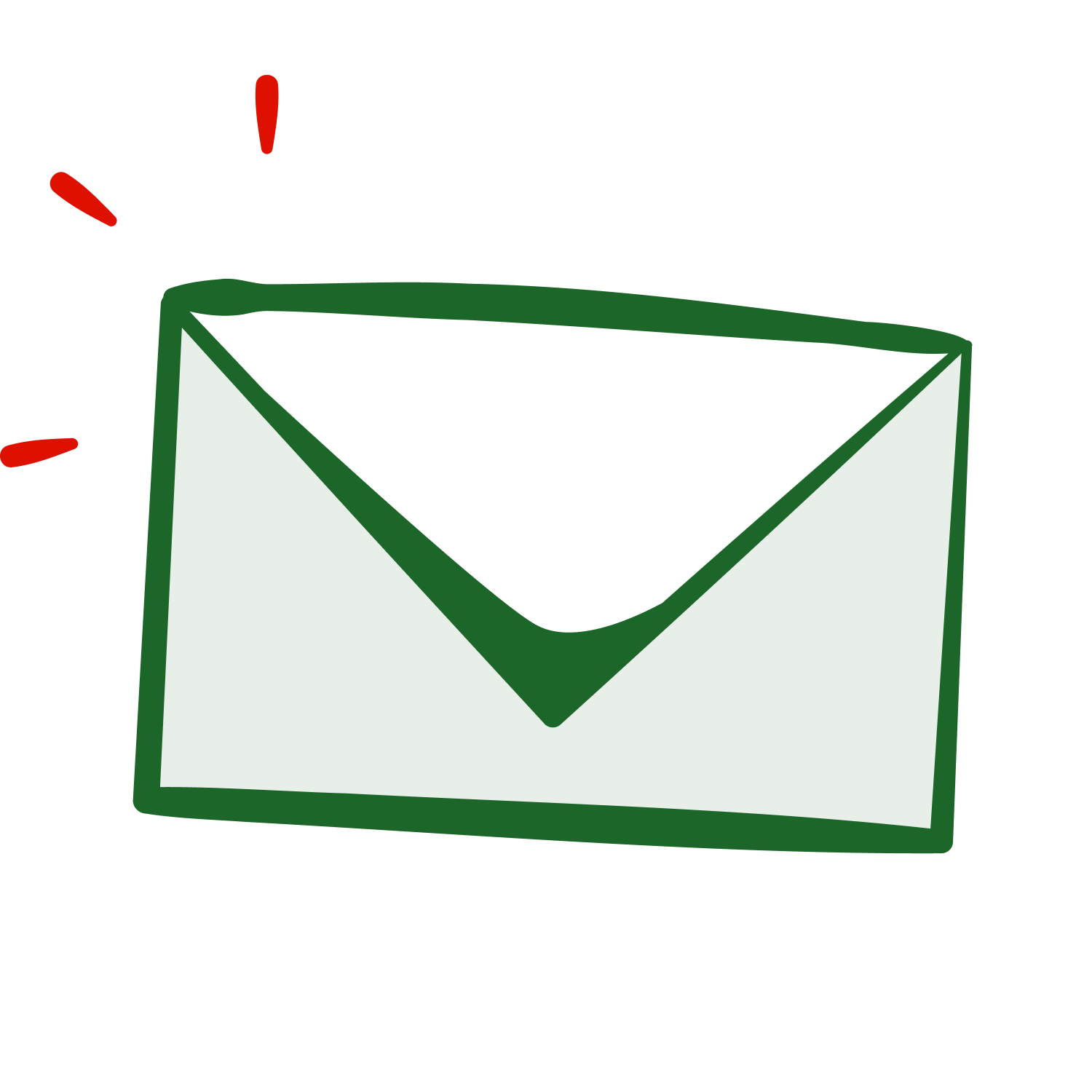 Enveloppe fermée stylisée avec icône de notification rouge