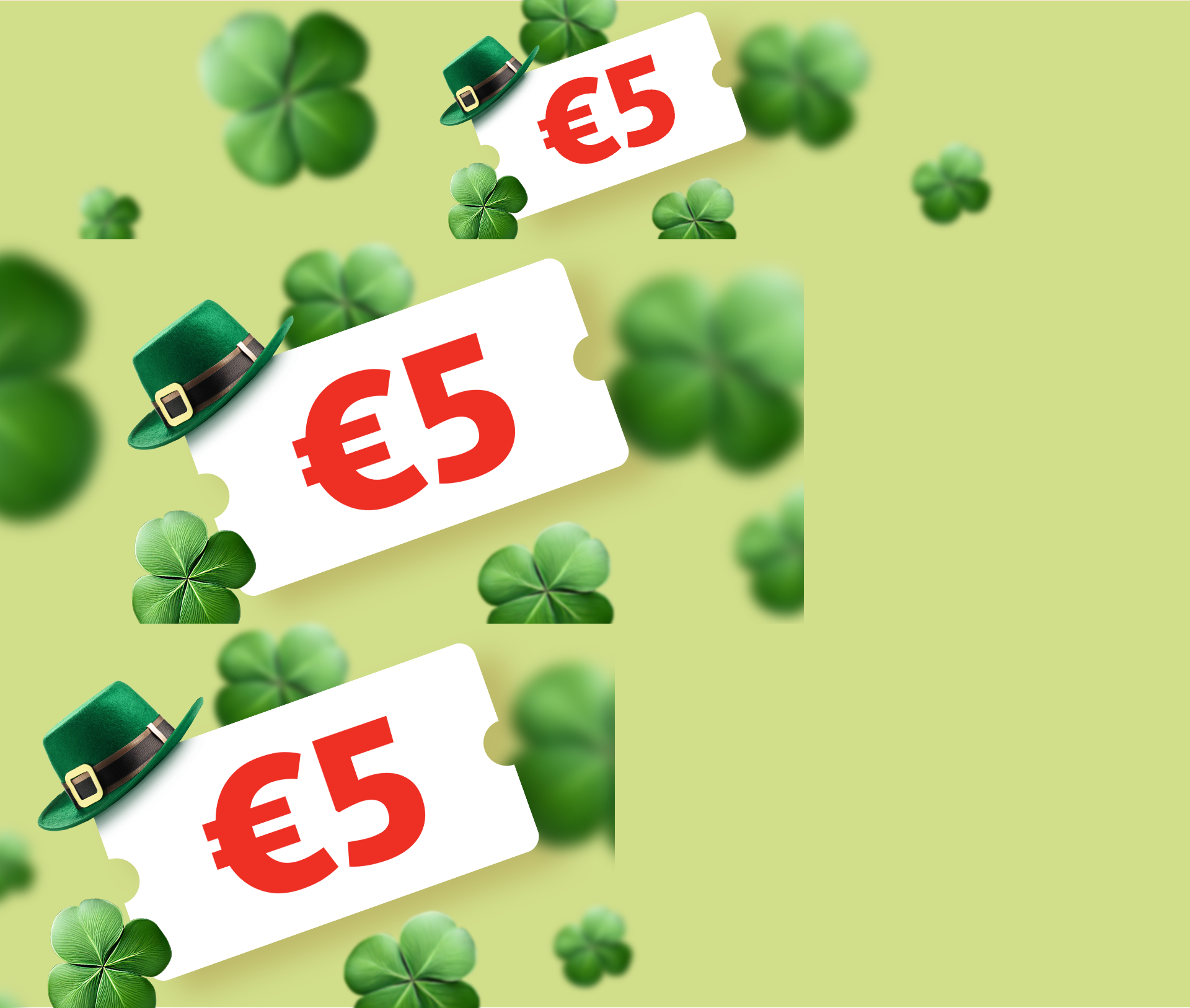 %€ off on Saint Patrick's Day