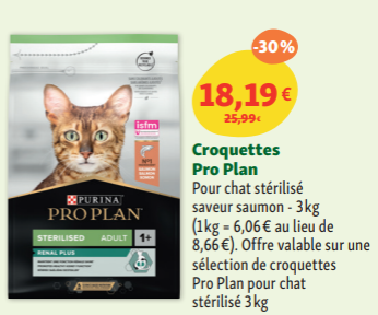 Produit concerné par l'erratum Croquettes Pro Plan pour Chat