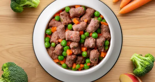 Schonend gegartes Hundefutter in Kibbles-Form