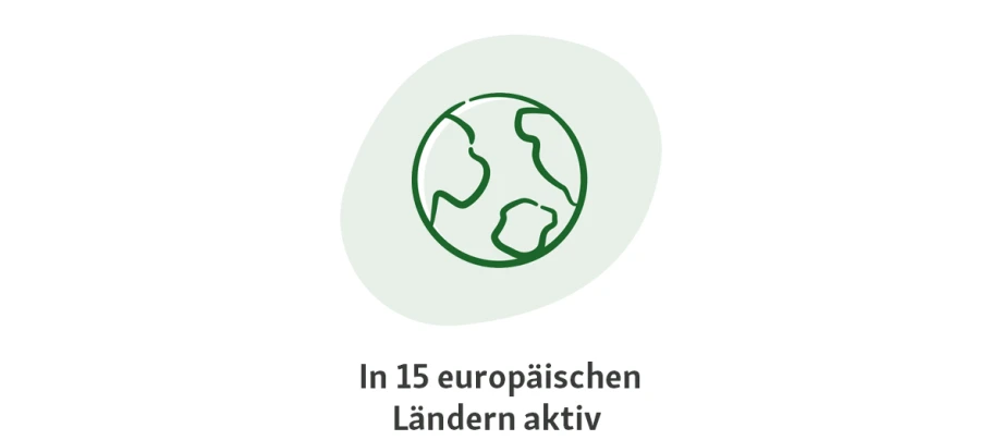 Wir sind in 15 europäischen Ländern aktiv Wir sind in 15 europäischen Ländern aktiv
