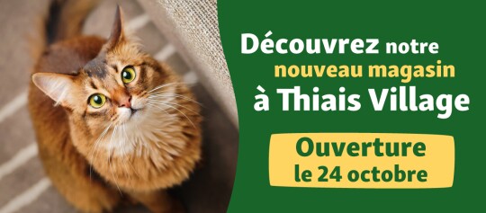 bannière présentant l'ouverture du magasin Maxi Zoo Thiais Village le 24 octobre 2025