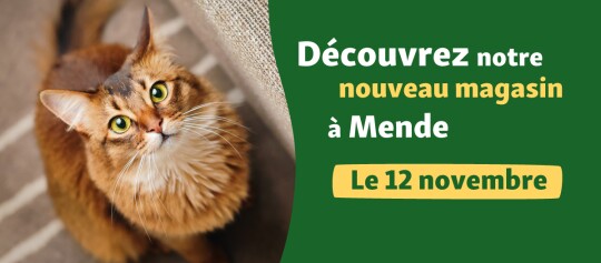 bannière présentant l'ouverture du magasin de Mende Maxi Zoo France le 12 novembre 2025