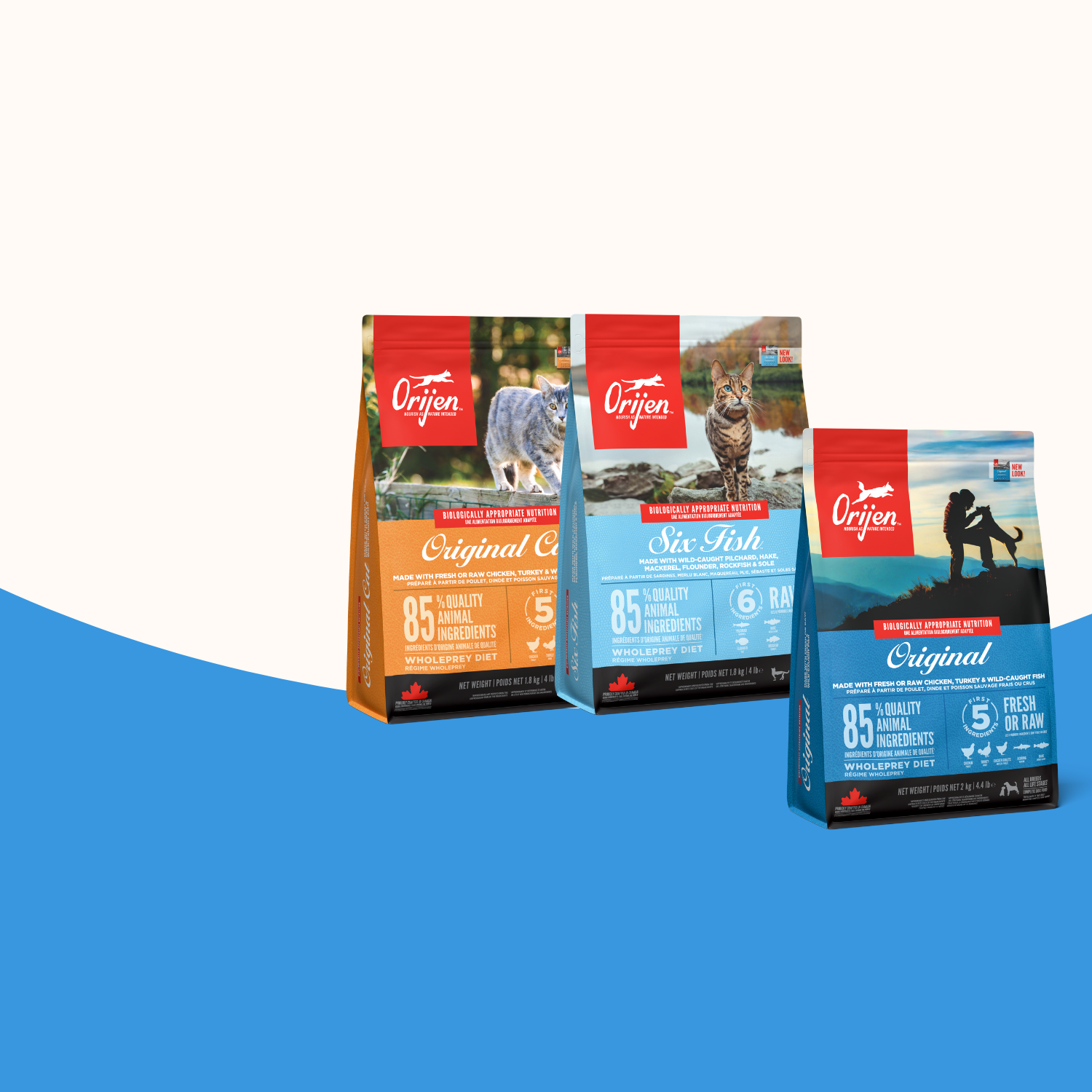 Les croquettes ORIJEN chat et chien 1,8kg et 2kg
