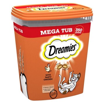 Delicious Cat Treats with Chicken Mega Tub 350g
