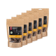 Packung mit sechs Kraftpapierbeuteln von Liebesgut Hundesnacks; sichtbarer Text 'LIEBESGUT', 'BIO-HÄHNCHENHALS', 'SNACK FÜR HUNDE'