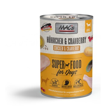 MAC's Nassfutter Hund Adult Hühnchen und Cranberry 6x400 g