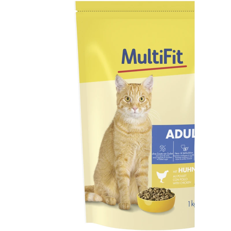 MultiFit Dry Cat Food Adult Chicken 1 kg - Complete Nutrition for Adult Cats
