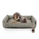 Hundebett mit Gratis-Beigabe, waschbar, robuster Fein-Cordstoff taupe