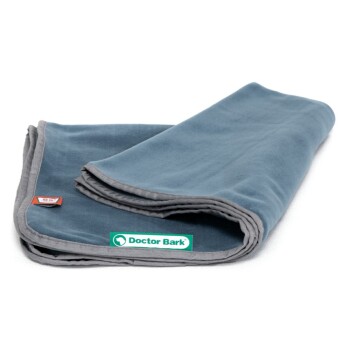 Kuscheldecke Fleece blau/ grau M