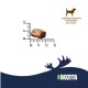 Kleiner brauner Hundesnack auf Lineal (≈20 x 12 mm) mit Text 'FLEISCHIGE SNACKS FÜR HUNDE 20 x 12 mm' und BOZITA-Logo.