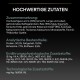 Verpackung für Haustierfutter mit hochwertigen Zutaten, einschließlich Lamm, Geflügelprotein und Reis, mit detaillierter Nährwertanalyse und Zusatzstoffen.