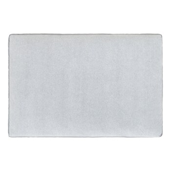 Graues Haustierbett mit einer weichen, plüschigen Oberfläche, rechteckiger Form und ohne sichtbaren Text oder Branding.