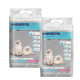 Zwei Tüten PREMIERE nicht klumpendes Katzenstreu mit flauschigen Kätzchen und deutschem Text: "Hygienic Kitten" und "Nicht Klumpend."