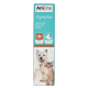 Emballage de la lotion AniOne Eye Care présentant un chien souriant et un chat, avec un texte en plusieurs langues sur les soins oculaires.