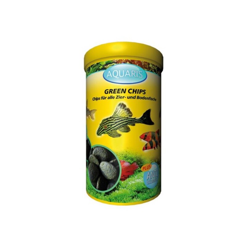AQUARIS Aquarium Fischfutter für Welse - Green Chips - 120g / 250ml