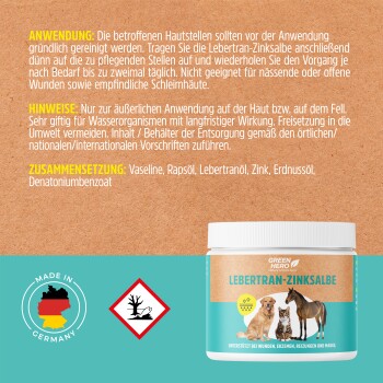 Entdecken Sie unsere Tierpflegeprodukte & Ergänzungsfuttermittel, mit verschiedenen GREEN HERO Flaschen und Behältern auf einem türkisfarbenen Hintergrund.