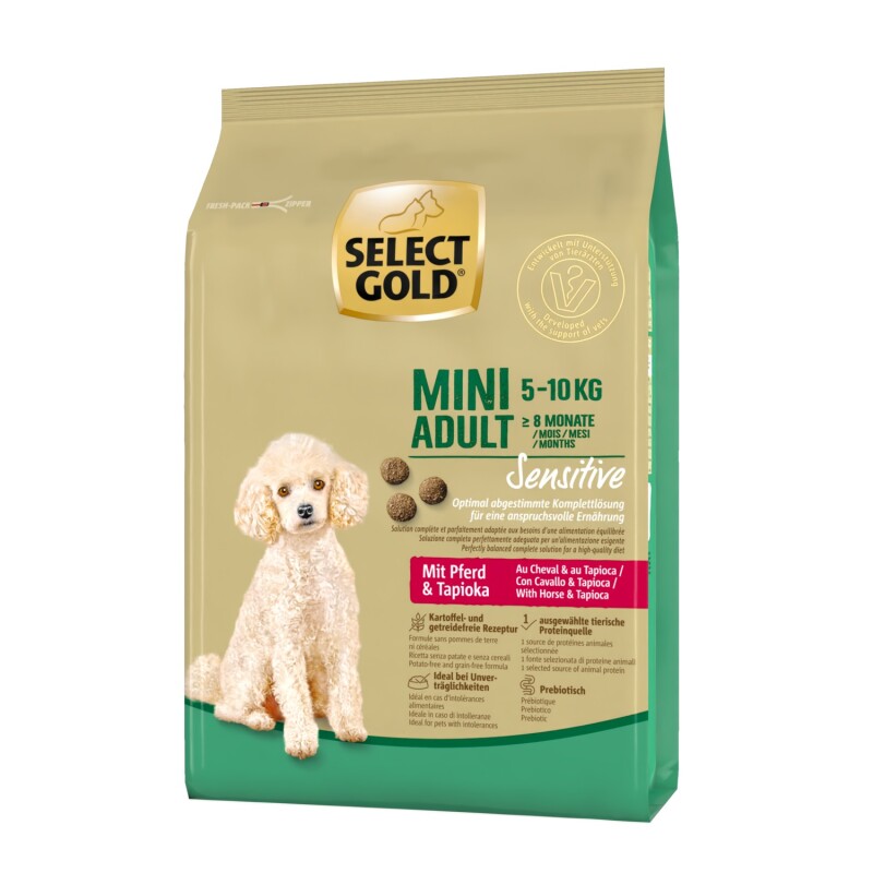 SELECT GOLD Sensitive droogvoer hond Mini Pferd mit Tapioka 1 kg