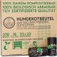 Verpackung von biologisch abbaubaren Hundekotbeuteln, mit 270 Beuteln, 18 Rollen, Abmessungen 33x23 cm und TÜV-zertifizierter Qualität.