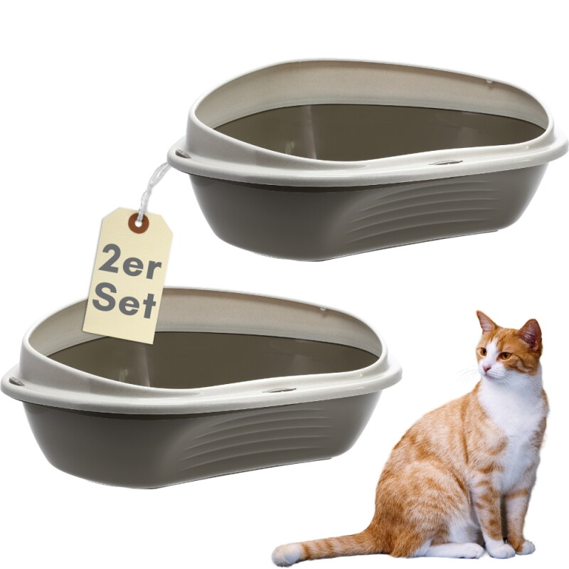 GarPet 2er Set Katzenklo Eck XXL Katzentoilette