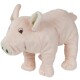 A soft, plush pig toy with a light pink body, small ears, and a smiling face, perfect for pets to play with.
