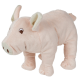 A soft, plush pig toy with a light pink body, small ears, and a smiling face, perfect for pets to play with.