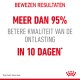 Afbeelding die de voordelen van huisdiervoeding promoot, met de tekst 'Meer dan 95% betere kwaliteit van de ontlasting in 10 dagen' met het Royal Canin logo.