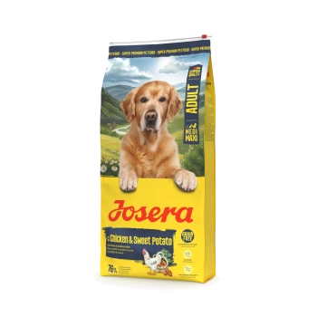Josera Hundefutter für Erwachsene mit Huhn- und Süßkartoffelgeschmack, getreidefrei, deutsche Qualität, für mittelgroße und große Rassen.