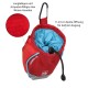 Rote Haustier-Zubehörtasche aus strapazierfähigem Hex Weave-Gewebe, mit einer 11,43 cm breiten Öffnung für einfachen Zugang und einem Karabinerclip.