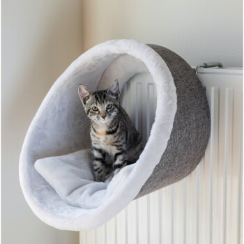 Niche Douillette Chauffante Pour Chat - Lit Fermé En Peluche Pour Chaton, Lapin, Petit Animal - Intérieur Salon Chambre
