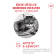 Graue langhaarige Katze frisst von einem Teller, deutscher Text über besondere Bedürfnisse für Katzen ab 15+, Appetit- und Gewichtsstützung.