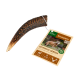 A red deer antler dog chew with a tag labeled "Real Nature Wilderness Pure Snack - Rothirsch Geweih," suitable for dogs under 12 kg.